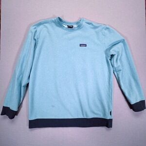 Patagonia Mens Organic Cotton Crewneck Sweatshirt Blue XL